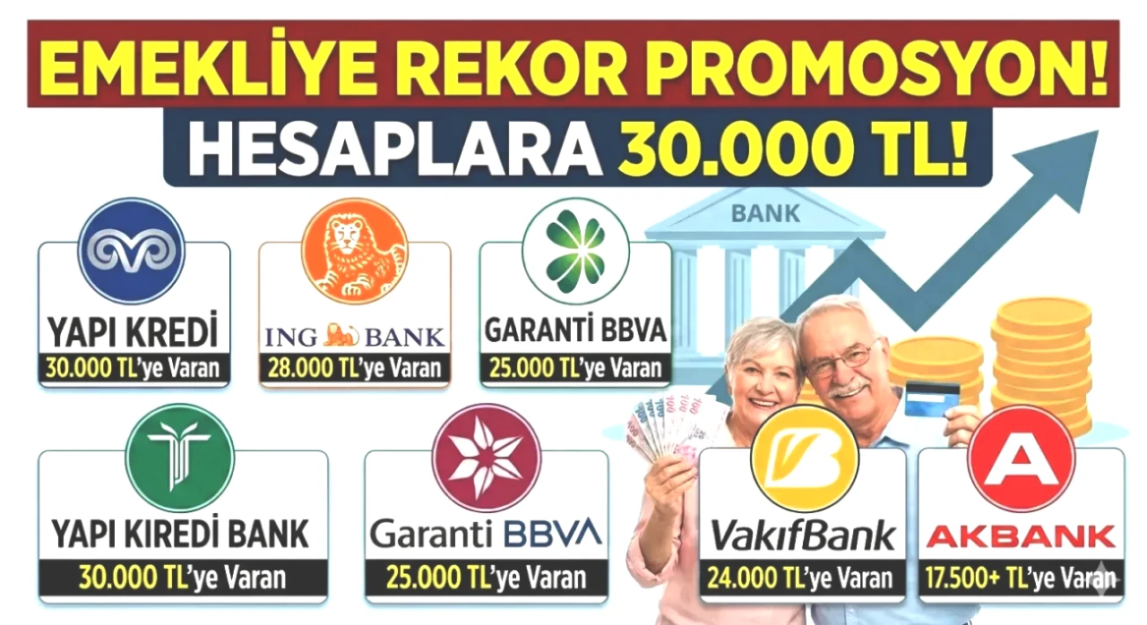 Emekliye Yılbaşı Müjdesi! 30 Bin TL Rekor İkramiye ve Promosyon Sunan 5 Banka